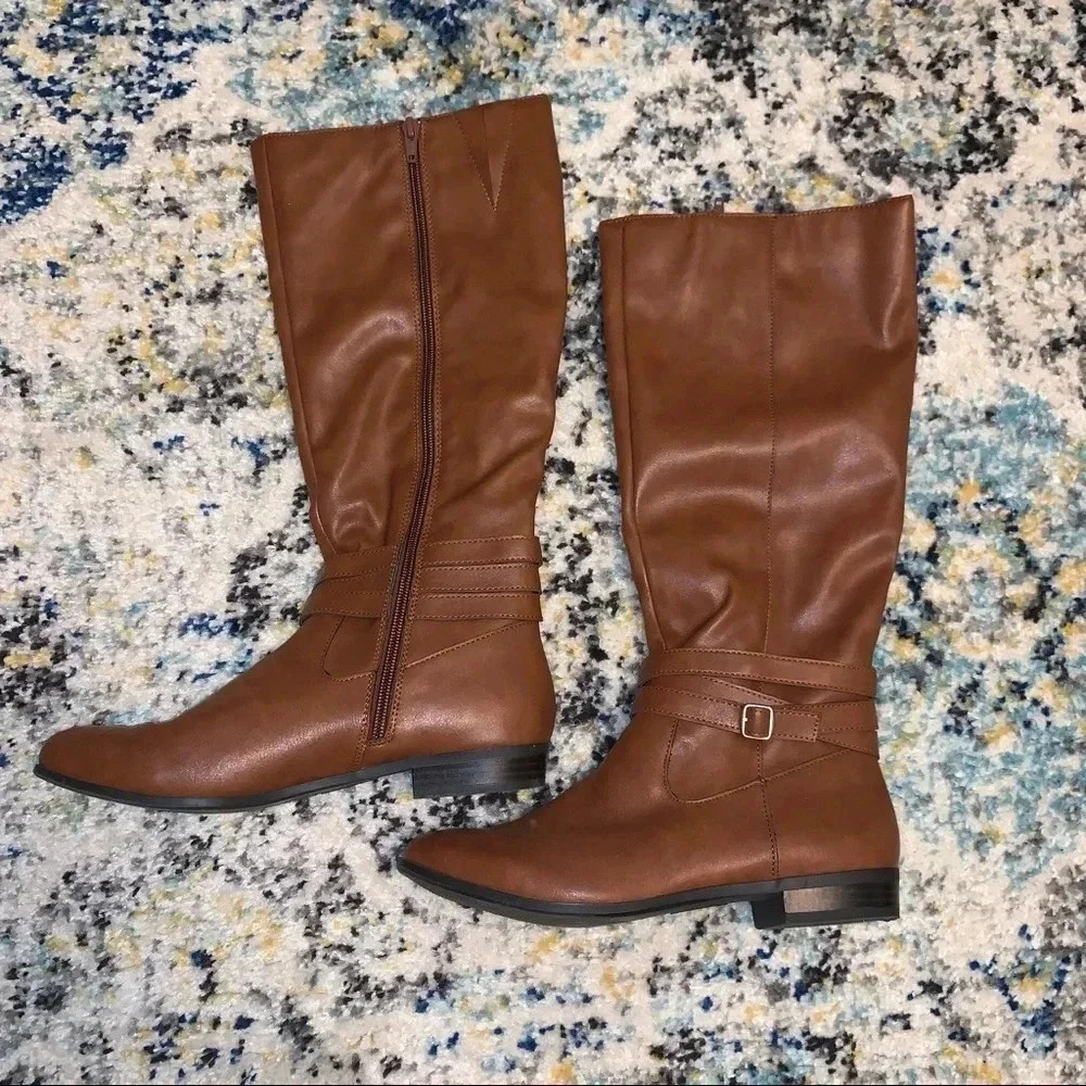 STYLE & CO Brown Tall Boots Pointed Toe Size 8